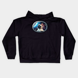 Siamese Cat in Outer Space Kids Hoodie